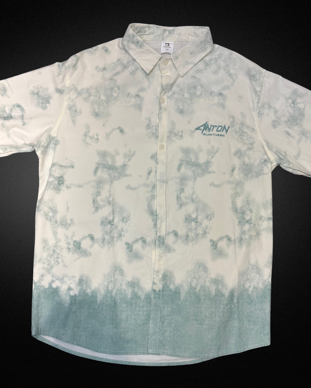 Sea Green and White Tie-dye Shirt