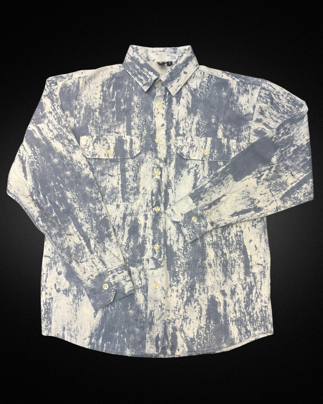 Blue and White Long Sleeved Shirt