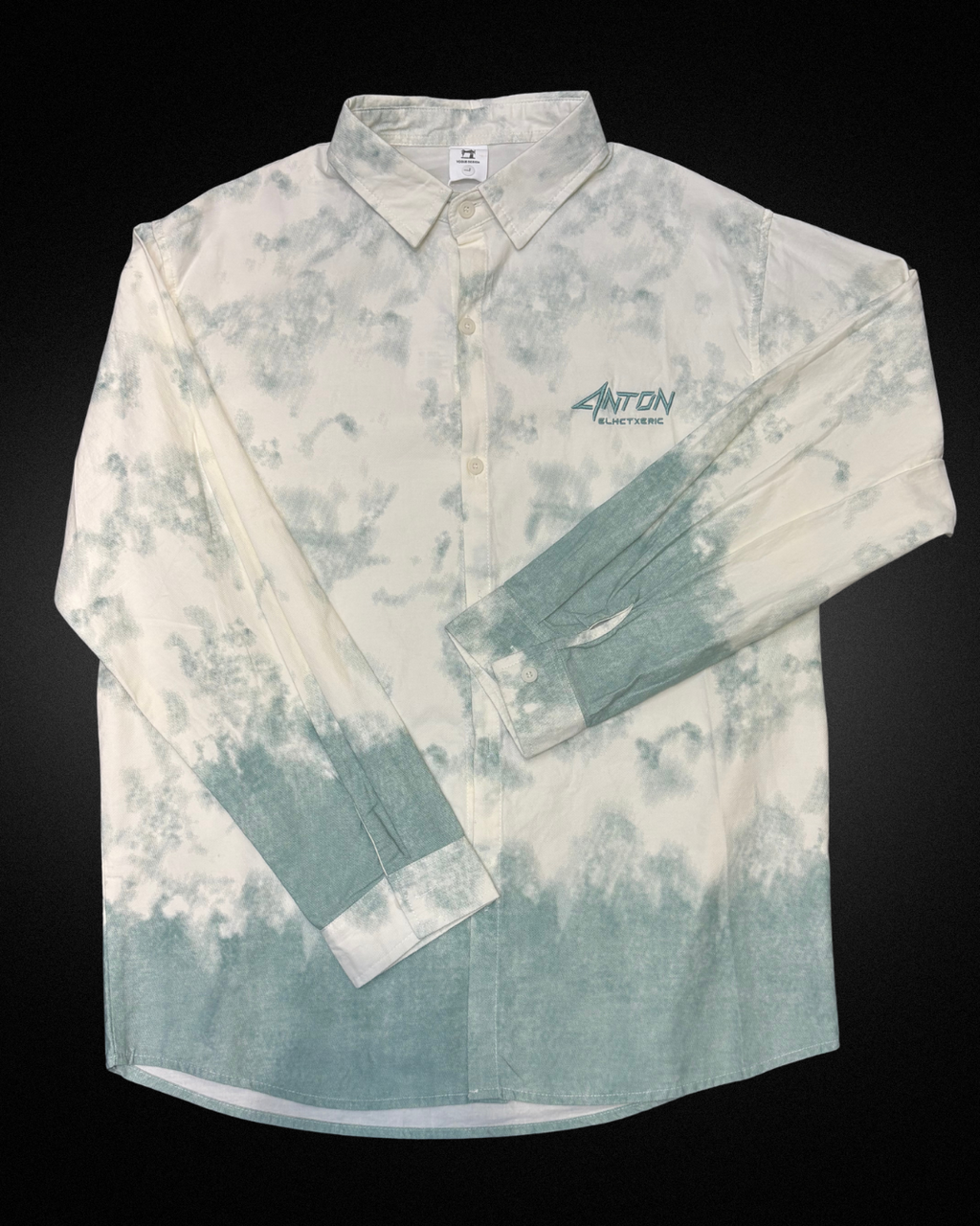 Sea Green and White Tie-dye Shirt