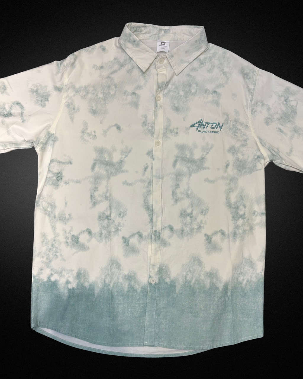 Sea Green and White Tie-dye Shirt